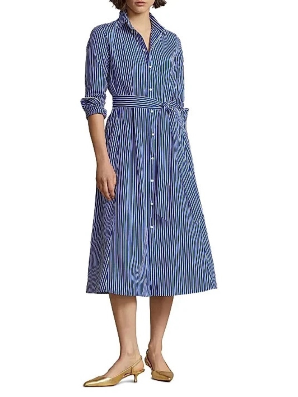 Polo Ralph Lauren Poplin Cotton Long Sleeve Shirt Dress